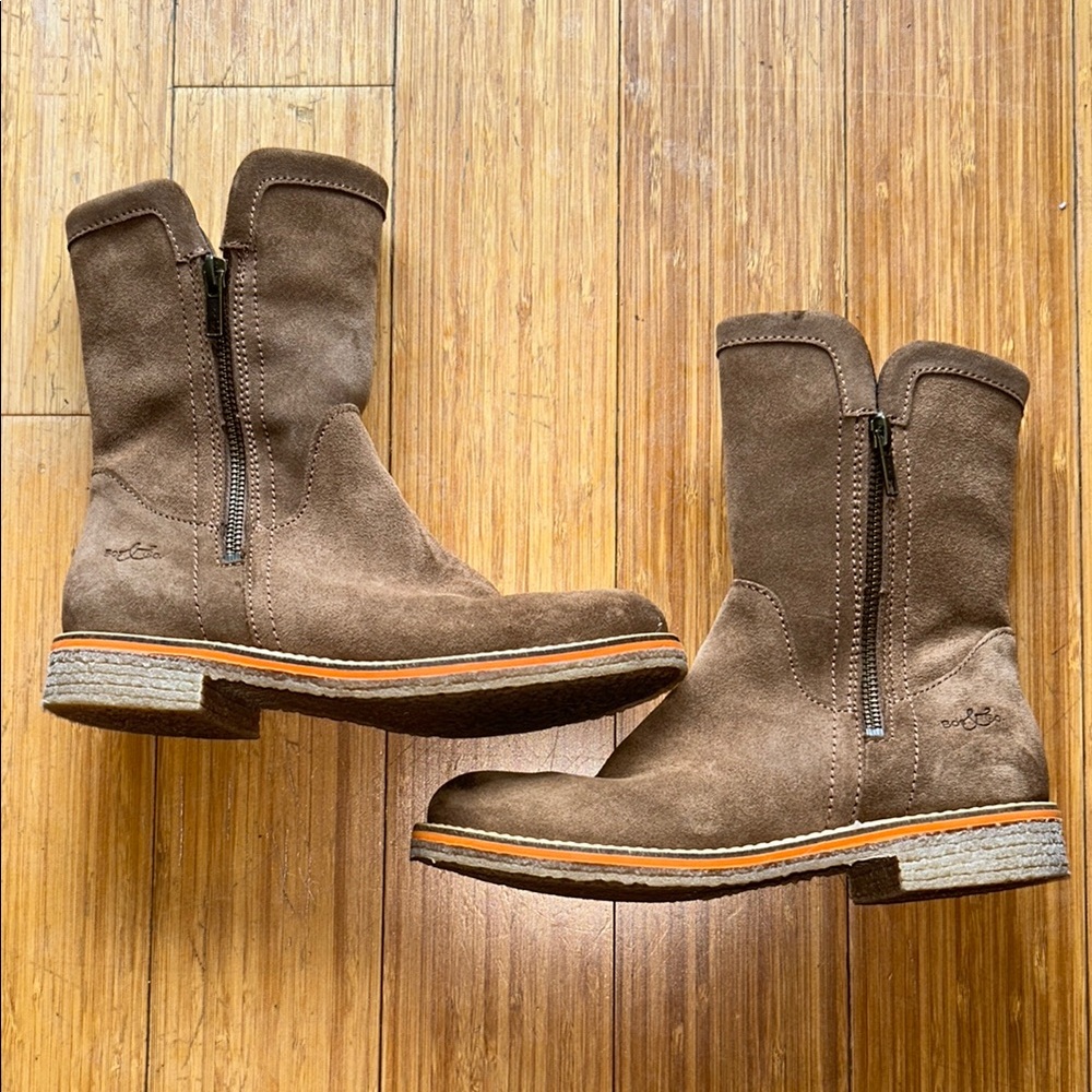 Bos&Co “Boba” Leather Ankle Boots-Zice 36-Brown, Mede in Portugal.